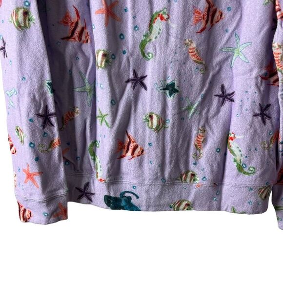 NWT Hill House The Allie Zip-Up Sea Creatures Terry Size Medium - Picture 7 of 10